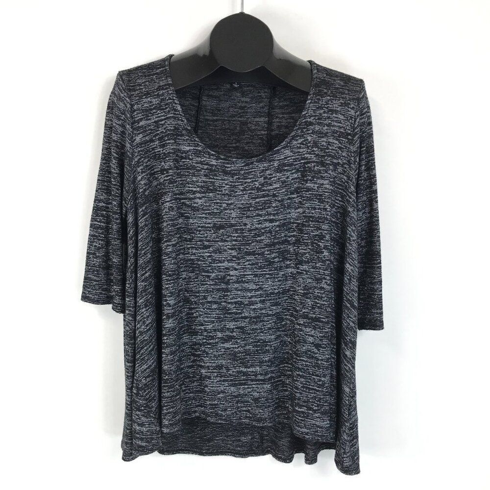Torrid Scoop Neck Knit Top Women's Plus Size 1/1X Gray Stretch Casual